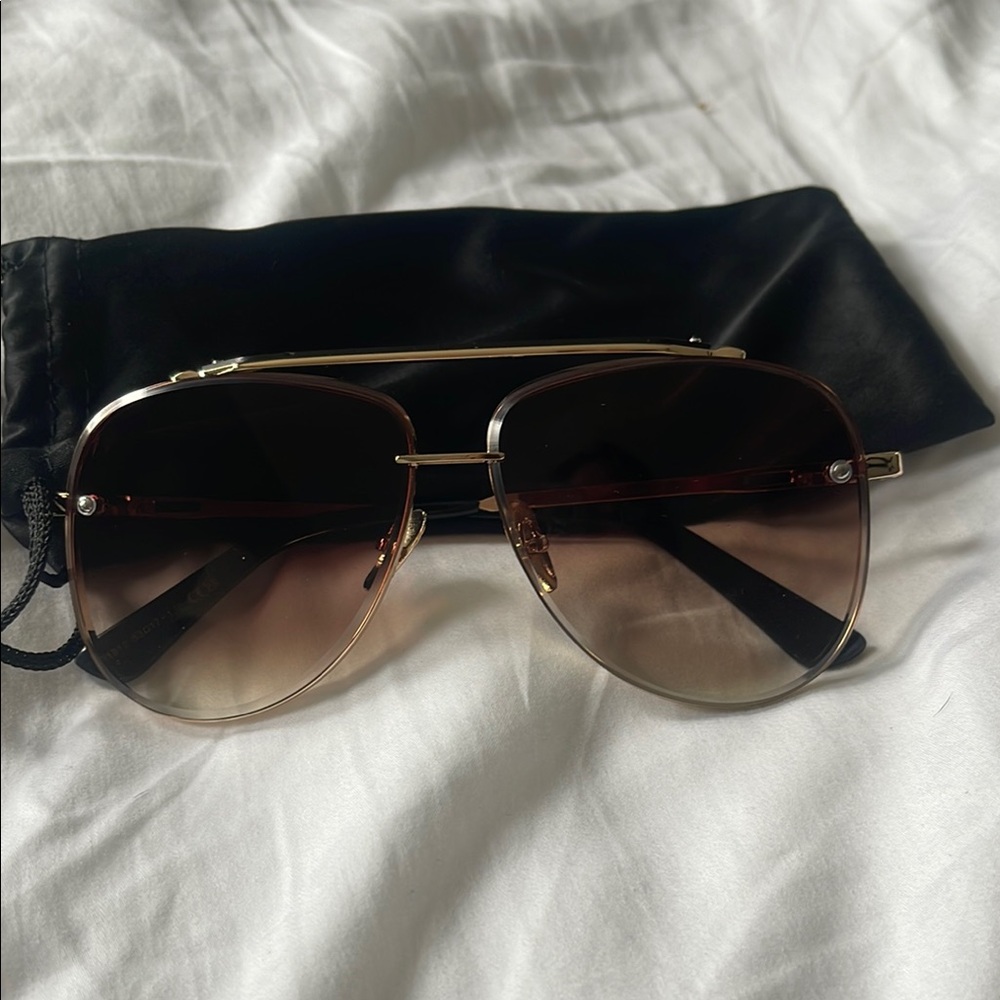 Vici Gold and Brown Aviator Sunglasses